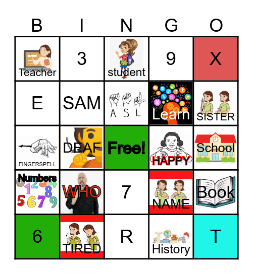 ASL 1 REVIEW Bingo Card