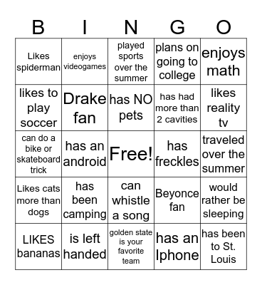 MS. Nash Bingo 2 Bingo Card