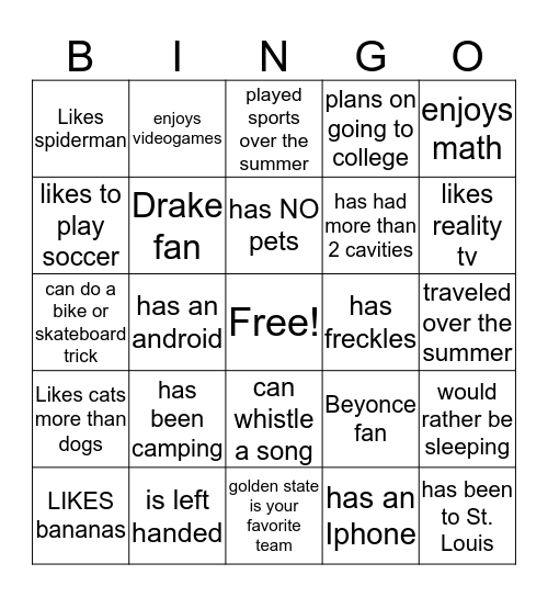 MS. Nash Bingo 2 Bingo Card