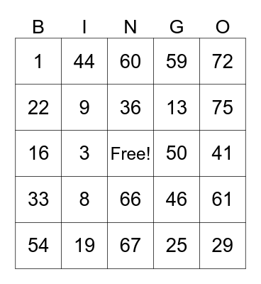 MHU BINGO !!!! Bingo Card