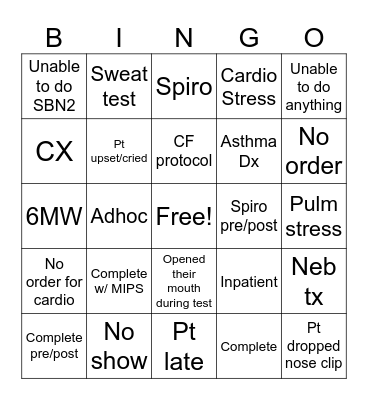 RC Week 2024 PFT Bingo Card