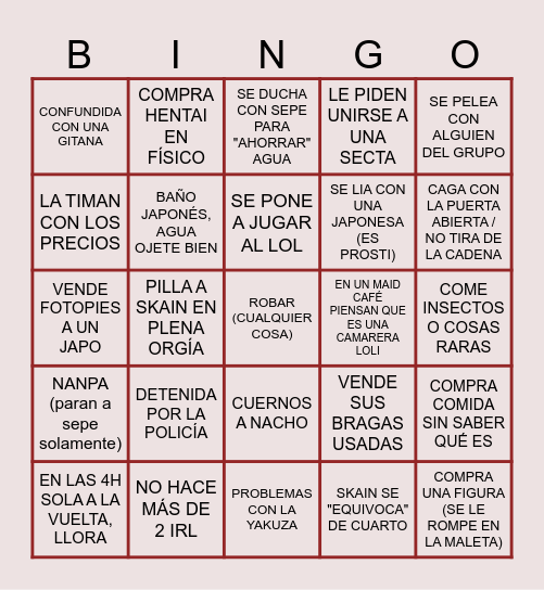 MARA JAPÓN Bingo Card