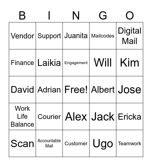 EMST Bingo Card