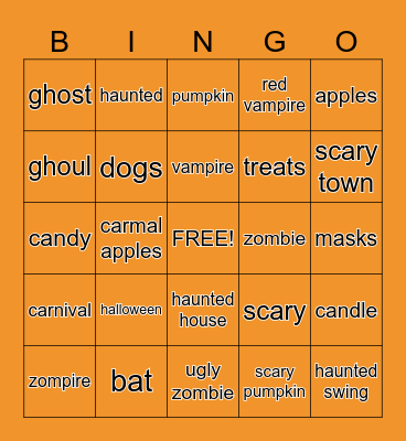 Halloween bingo Card