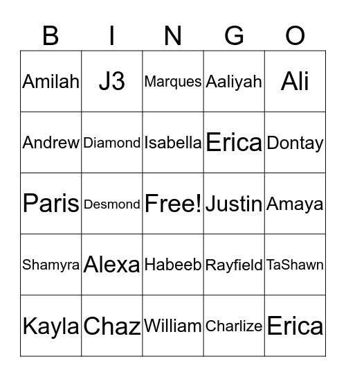 THE 5TH GENERATION Bingo Card