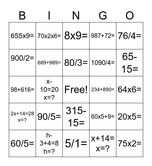 Enrichment BINGO Bingo Card enrichment-bingo-bingo-card