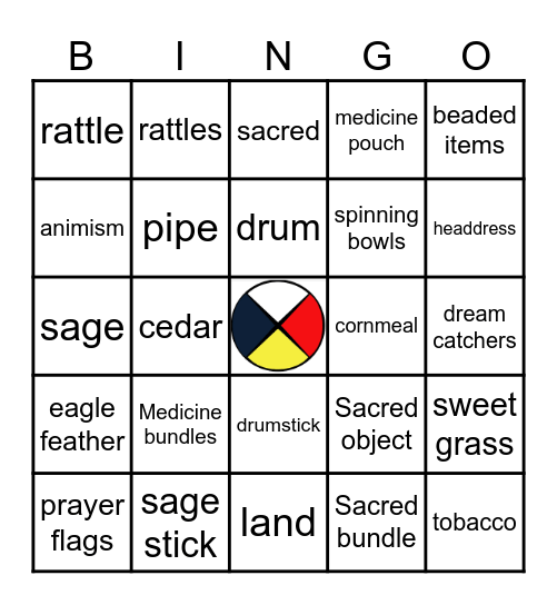 Sacred Items BINGO Card