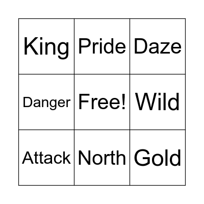 Call of the Wild: Ch 1 and 2 Bingo Card