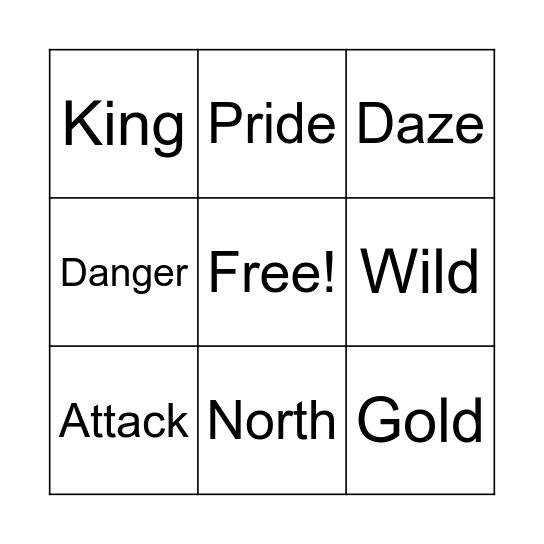 Call of the Wild: Ch 1 and 2 Bingo Card