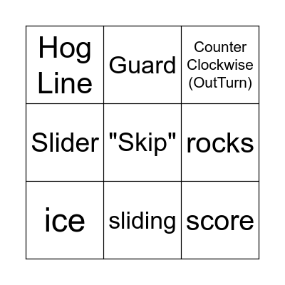Curling Bingo Card