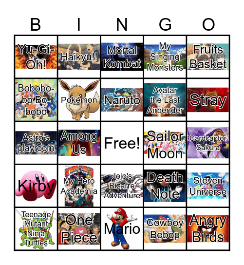 anime! Bingo Card