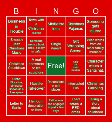 Christmas Hallmark Movies 2025 Bingo Card