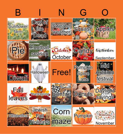 Fall bingo Card