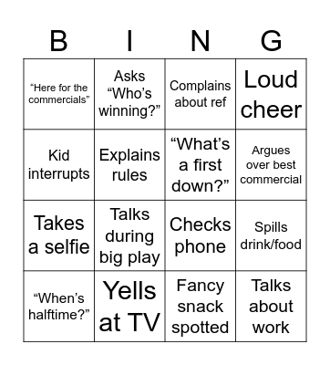 People Watchers Bingo #1 Bingo Card