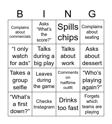 People Watchers Bingo #2 Bingo Card