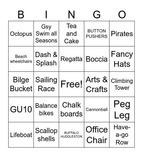 Havelet Regatta Bingo Card