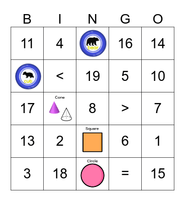 Geometric Shapes Bingo Card