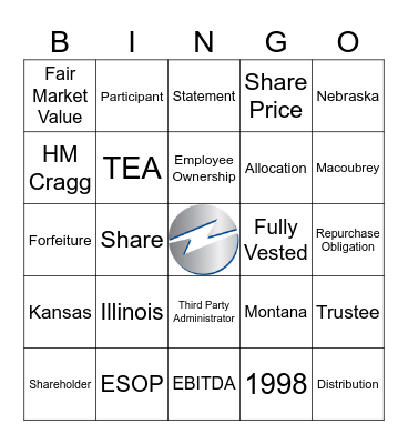 Employee Ownership Month BINGO Card