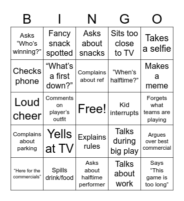People Watchers Bingo #1 Bingo Card