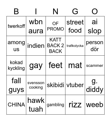SVENSSON REELS BINGO Card