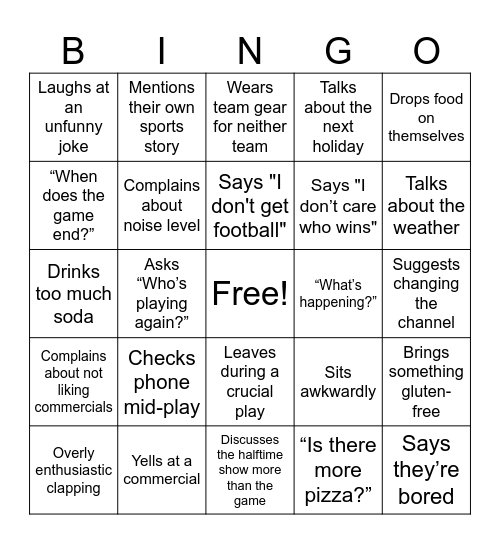 People Watchers Bingo #3 Bingo Card