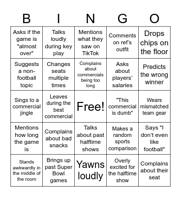 People Watchers Bingo #4 Bingo Card