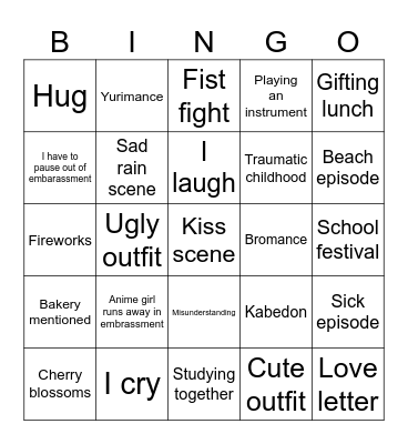 Fruits basket Bingo Card