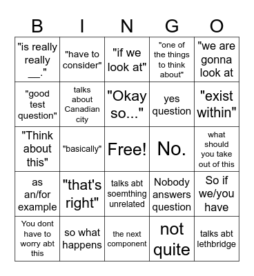 Bingo Card