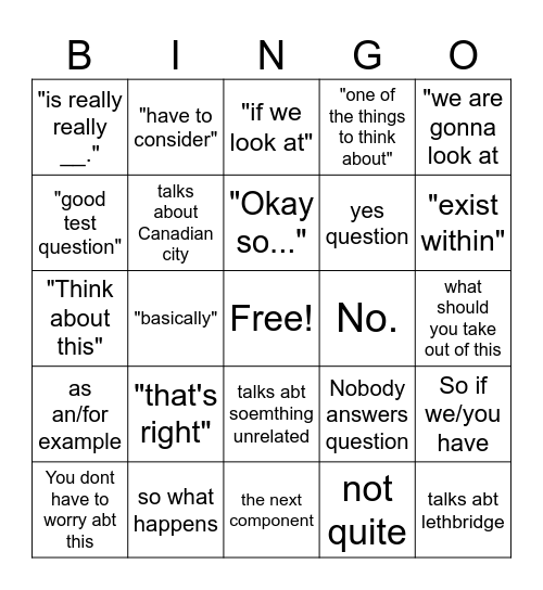 Bingo Card