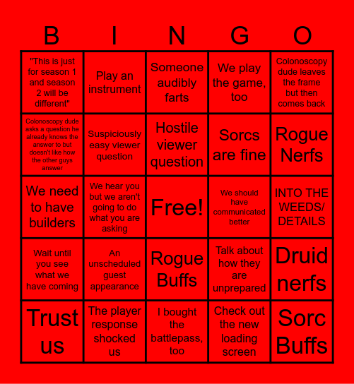 Fireside Chat Bingo Card