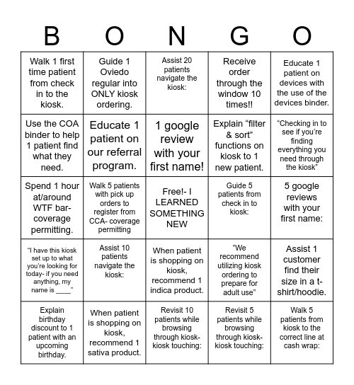 BONGO Challenge: Battle of the Buds Bingo Card