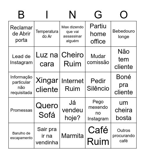 Comercial Bingo Card