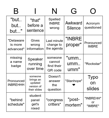 EAC Fall 2024 Bingo Card