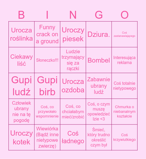 Bingo na dżem dobru Bingo Card