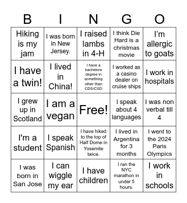CSHA District 4 Bingo Card