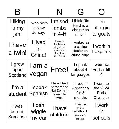 CSHA District 4 Bingo Card
