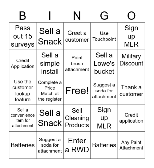 Front End Appreciation Bingo Card