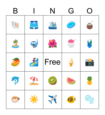 The Vacation Bingo ✨ Bingo Card