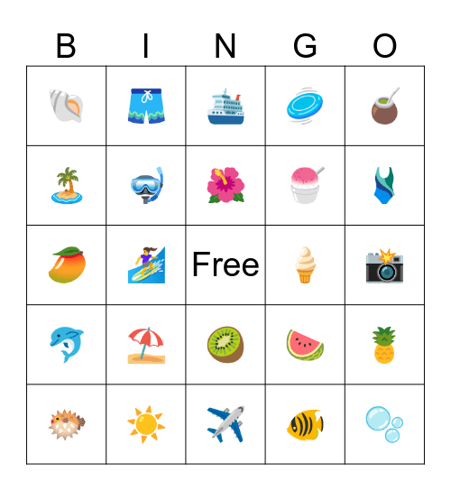 The Vacation Bingo ✨ Bingo Card