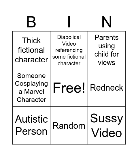 TheKingg's Bingo Card(s) Bingo Card