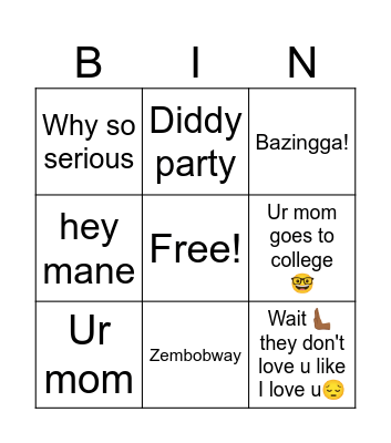 Marvel Bingo Card