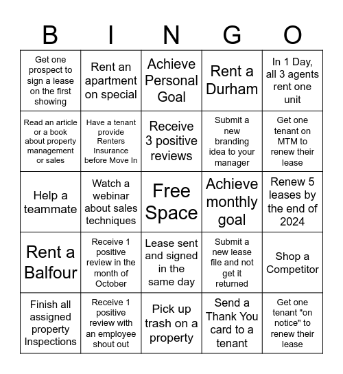 Strathmoor Office Bingo Card