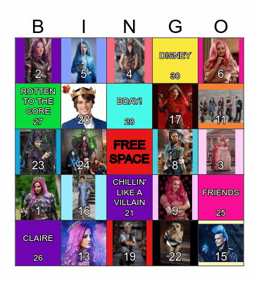Descendants Bingo! Bingo Card