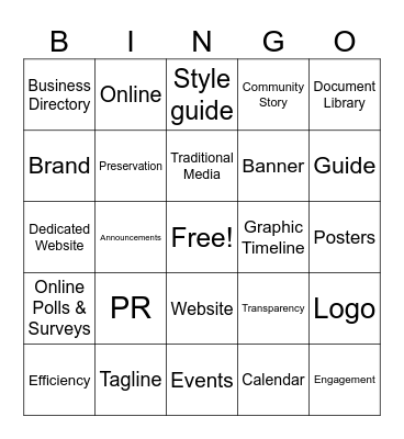 Tell Your Store Bingo Card