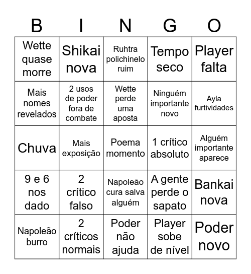 Bleach Sessão 4 Bingo Card