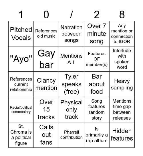 CHROMAKOPIA BINGO Card