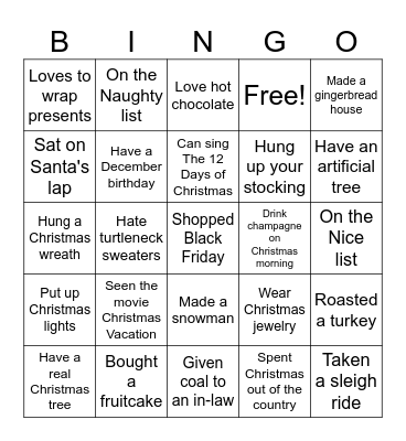 Christmas Bingo Card