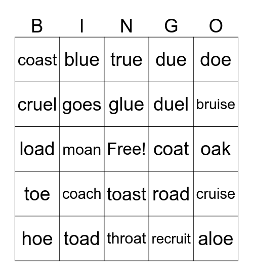 ao     oe                                 ue     ui Bingo Card