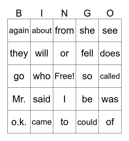 24 Bingo Card