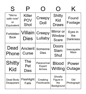 Spooktober Day Bingo Card